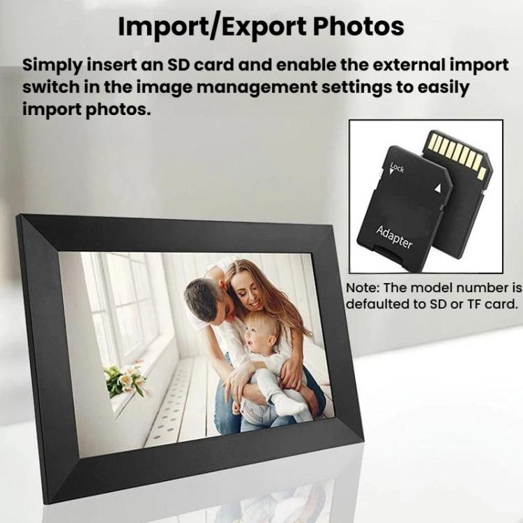10.1 inch WiFi Touch Digital Photo Frame Landscape/Portrait Standing Photo Transfer Smart Display