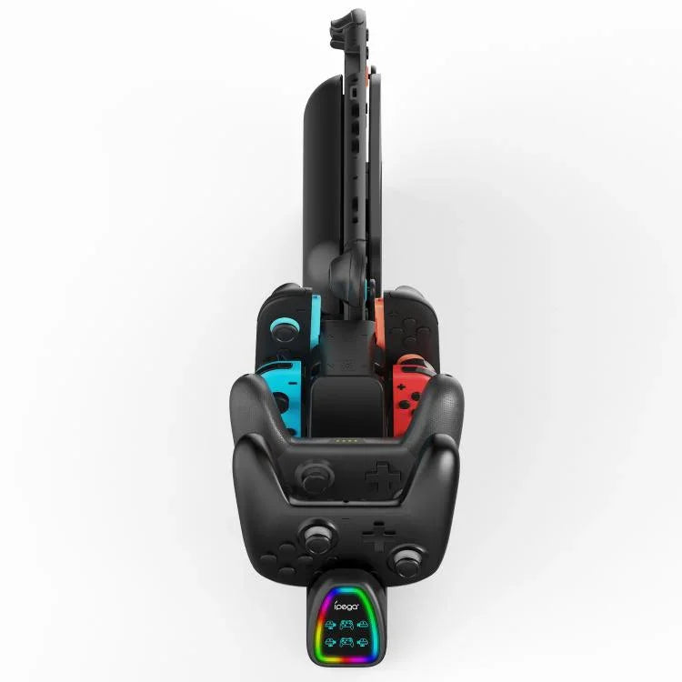 قاعدة شحن 10 في 1 من ipega لجهاز نينتندو سويتش 2 / وحدات تحكم Switch Joy-Con و Switch 2 Pro نسخة USB، PG-SW2187
