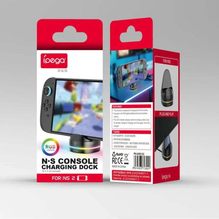 قاعدة شحن ipega مع تأثيرات إضاءة RGB لجهاز Nintendo Switch 2