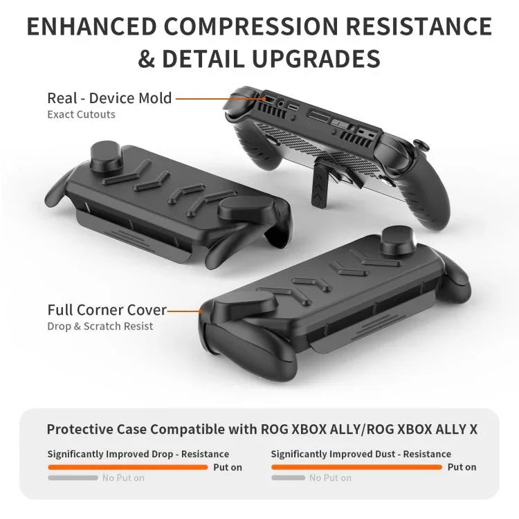 غطاء كامل لجهاز ASUS ROG Xbox Ally / Ally X مع قاعدة TPU وقشرة علوية صلبة ABS مع حامل، غطاء كامل