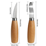 Sharpening Scraping Wooden Spoon Knife Beech Handle Woodworking Carving Knife, 2pcs /Set Scraping Wooden Spoon