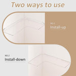 رف زاوية مثبت على الحائط من الأكريليك للحمام، المطبخ والمكتب، مفرد، مزدوج
