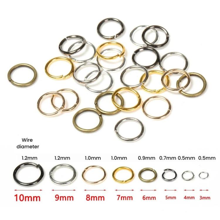 200pcs Handmade Jewelry Jump Rings DIY Accessories, 0.5 x 3mm, 0.5 x 4mm, 0.7 x 5mm, 0.9 x 6mm, 1.0 x 7mm, 1.0 x 8mm, 1.2 x 9mm, 1.2 x 10mm, 1.2 x 12mm