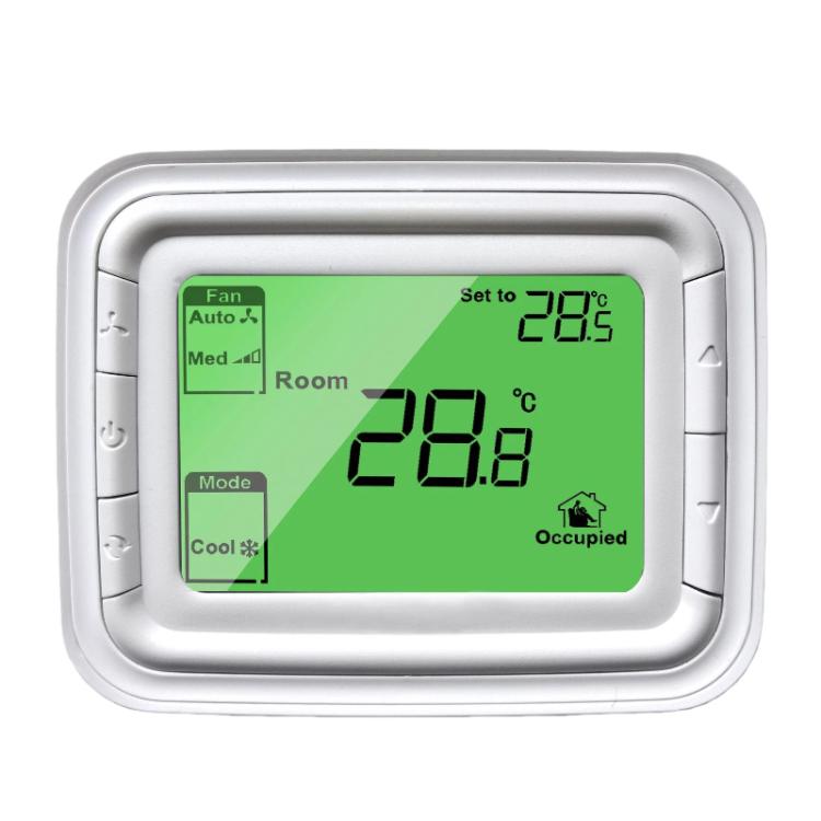 ثرموستات رقمي 220V بشاشة LCD كبيرة لوحدة تكييف الهواء FCU، T6861H2WB، T6861H2WG