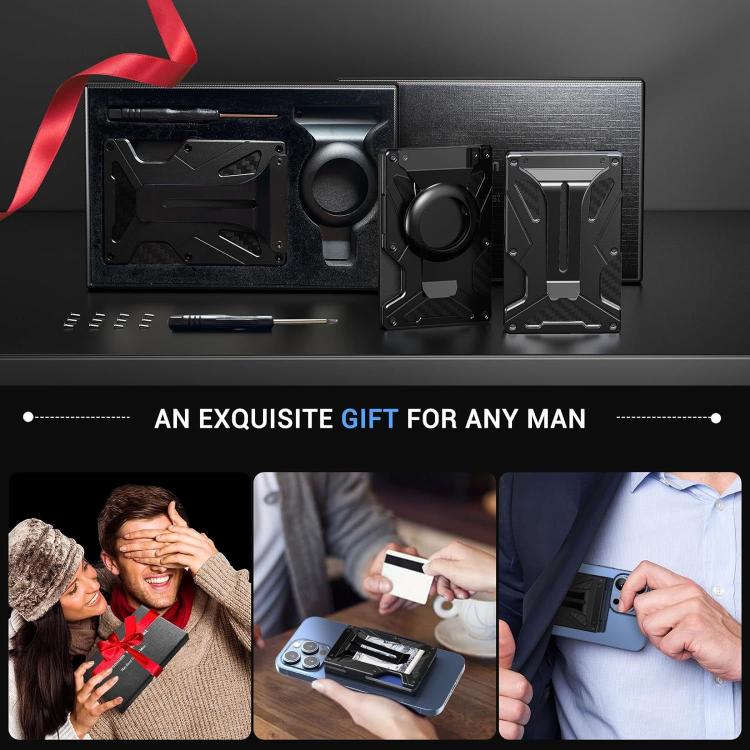 محفظة حامل بطاقات مغناطيسية مع حجب RFID لتعقب AirTag الجيل الثاني / الجيل الأول