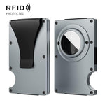 محفظة حامل بطاقات معدنية مع حجب RFID لتعقب AirTag الجيل الثاني / الجيل الأول