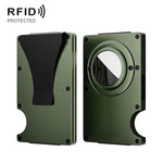 محفظة حامل بطاقات معدنية مع حجب RFID لتعقب AirTag الجيل الثاني / الجيل الأول