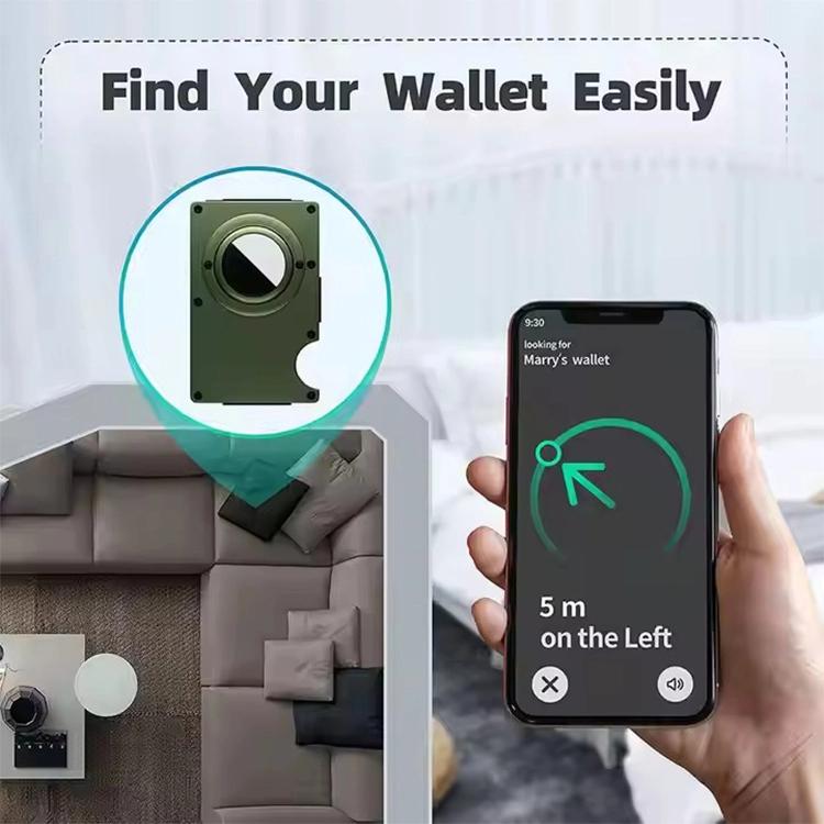 محفظة حامل بطاقات معدنية مع حجب RFID لتعقب AirTag الجيل الثاني / الجيل الأول