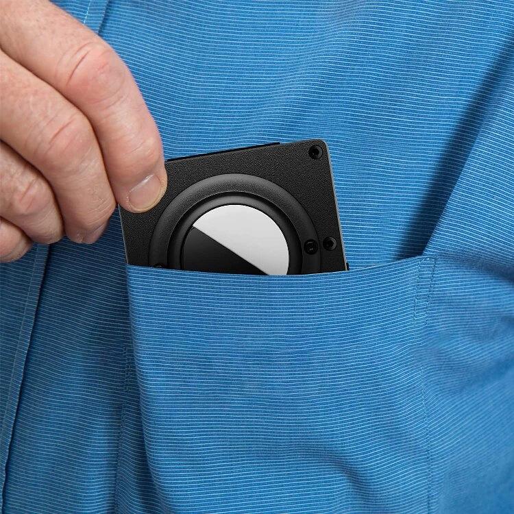 محفظة حامل بطاقات معدنية مع حجب RFID لتعقب AirTag الجيل الثاني / الجيل الأول