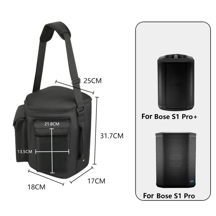 حقيبة كتف مزدوجة الجيوب لمكبر صوت Bose S1 Pro و S1 Pro+، حقيبة كتف