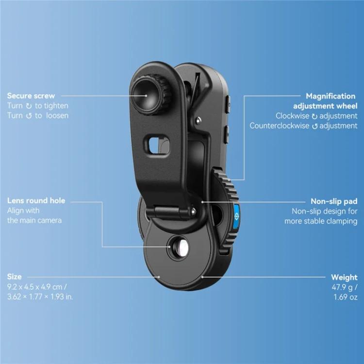 ميكروسكوب هاتف APEXEL TriScope 40X-80X-120X مع إضاءة LED مزدوجة الحرارة وأشعة فوق بنفسجية، APL-MS3L