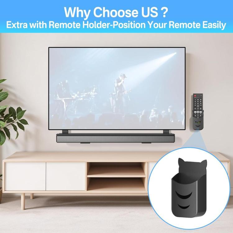 حامل مكبر صوت وشريط صوت تلفاز جداري طويل بدون حفر، JJ-9452-B-0
