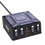 شاحن كابل متعدد المنافذ قابل للسحب بقوة 550W USB-C GaN للشحن السريع للغاية، قابس الاتحاد الأوروبي، قابس الولايات المتحدة، قابس المملكة المتحدة، قابس أستراليا، قابس كوريا