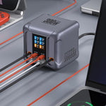 شاحن متعدد المنافذ بقوة 300W مع مقبس USB وكابل مدمج، قابس الاتحاد الأوروبي، قابس الولايات المتحدة، قابس المملكة المتحدة، قابس أستراليا، قابس كوريا
