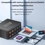 330W GaN Super Fast Charging Multi-Port Charger, EU Plug, US Plug, UK Plug, AU Plug, KR Plug