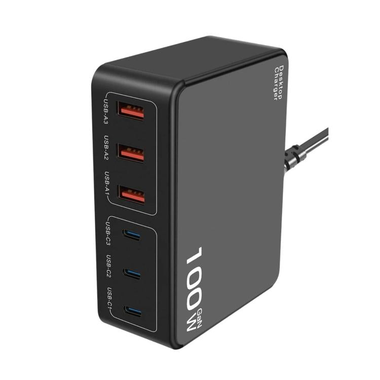 شاحن USB متعدد المنافذ بقوة 100W للشحن السريع PD، قابس الولايات المتحدة، قابس الاتحاد الأوروبي، قابس أستراليا، قابس كوريا، قابس المملكة المتحدة