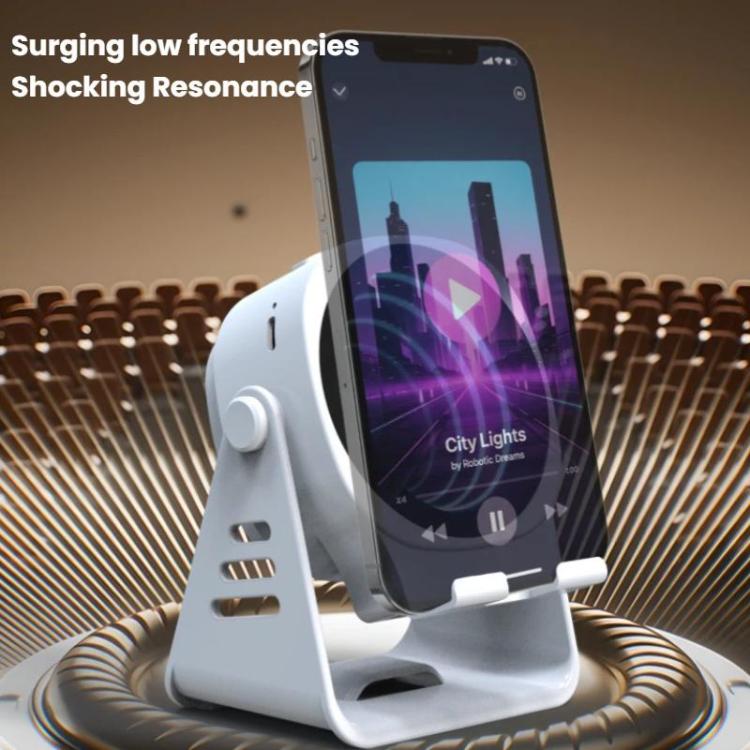 Wireless Induction Speaker With Phone Stand Multifunctional Desktop Bluetooth Speaker Night Light