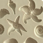 2 PCS  Marine Element Mould Sea Star Conch Shell Model Silicone Cake Fondant Tool, Cake Fondant Tool