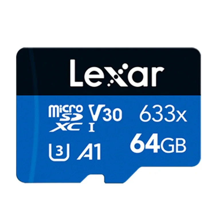بطاقة ذاكرة هاتف محمول مخصصة لتسجيل القيادة Lexar 633x TF عالية السرعة بسعة 64GB DVR، 64GB