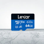 بطاقة ذاكرة هاتف محمول مخصصة لتسجيل القيادة Lexar 633x TF عالية السرعة بسعة 64GB DVR، 64GB