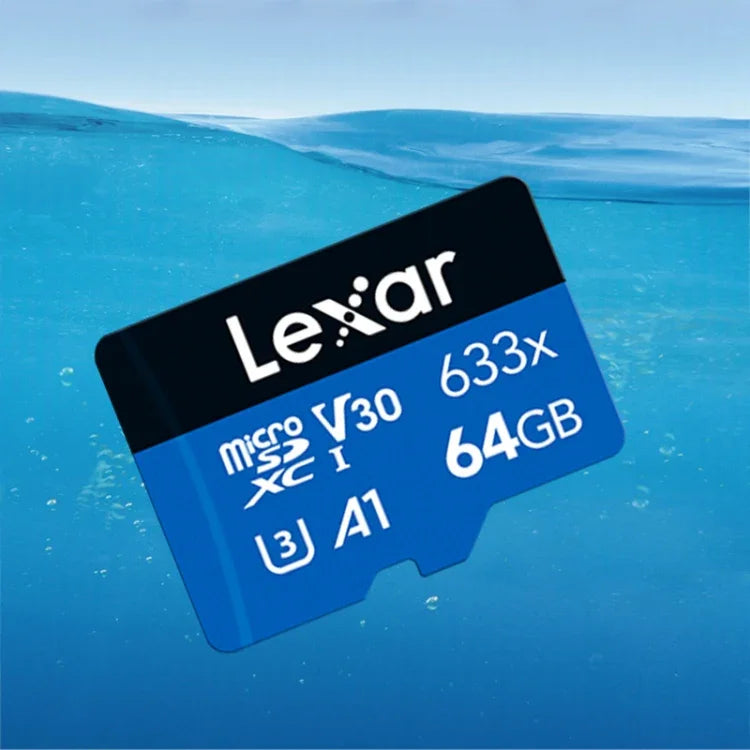 بطاقة ذاكرة هاتف محمول مخصصة لتسجيل القيادة Lexar 633x TF عالية السرعة بسعة 64GB DVR، 64GB