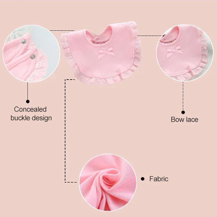 Newborn Lace Bow Baby Bibs Infant Saliva Towels