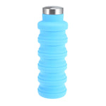 Portable Silicone Water Bottle Retractable Folding Coffee Bottle Outdoor Travel Drinking Sport Drink Kettle,Capacity:500ml, Gray, Orange, Blue, Purple