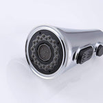 Kitchen Horn Button Switch Pausable Faucet Sprinkler Water Saving Nozzle Sprayer Filter, Plating CP, Drawing BN