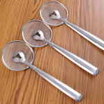 Stainless Steel Fried Food Drain Net Spoon with Clip, Net Spoon with Clip