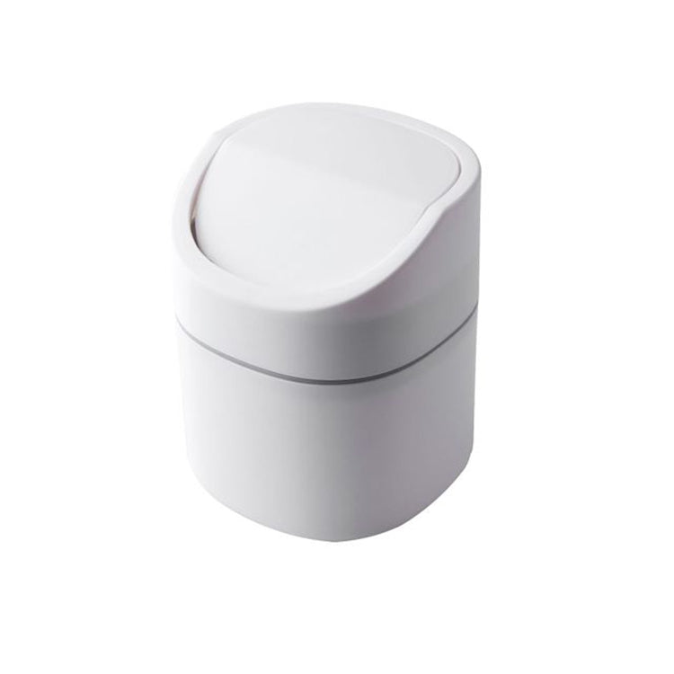 Household Mini Desktop Trash Can Covered Debris Storage Cleaning Cylinder Box, Push-type, Flip Lip