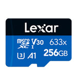 بطاقة ذاكرة فلاش Lexar 633x TF عالية السرعة بسعة 256GB لكاميرا الهاتف المحمول، توسيع مفتاح، مخصصة لتسجيل القيادة، 256GB