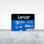 بطاقة ذاكرة فلاش Lexar 633x TF عالية السرعة بسعة 256GB لكاميرا الهاتف المحمول، توسيع مفتاح، مخصصة لتسجيل القيادة، 256GB