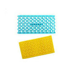 2 PCS Cake Fondant Tool Heart Shaped Diamond Texture Plaid Overpass Quyi Seal Printing Mould