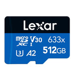 بطاقة ذاكرة فلاش Lexar 633x TF عالية السرعة بسعة 512GB لكاميرا رياضية وهاتف محمول ومسجل قيادة سيارة، 512GB