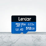 بطاقة ذاكرة فلاش Lexar 633x TF عالية السرعة بسعة 512GB لكاميرا رياضية وهاتف محمول ومسجل قيادة سيارة، 512GB