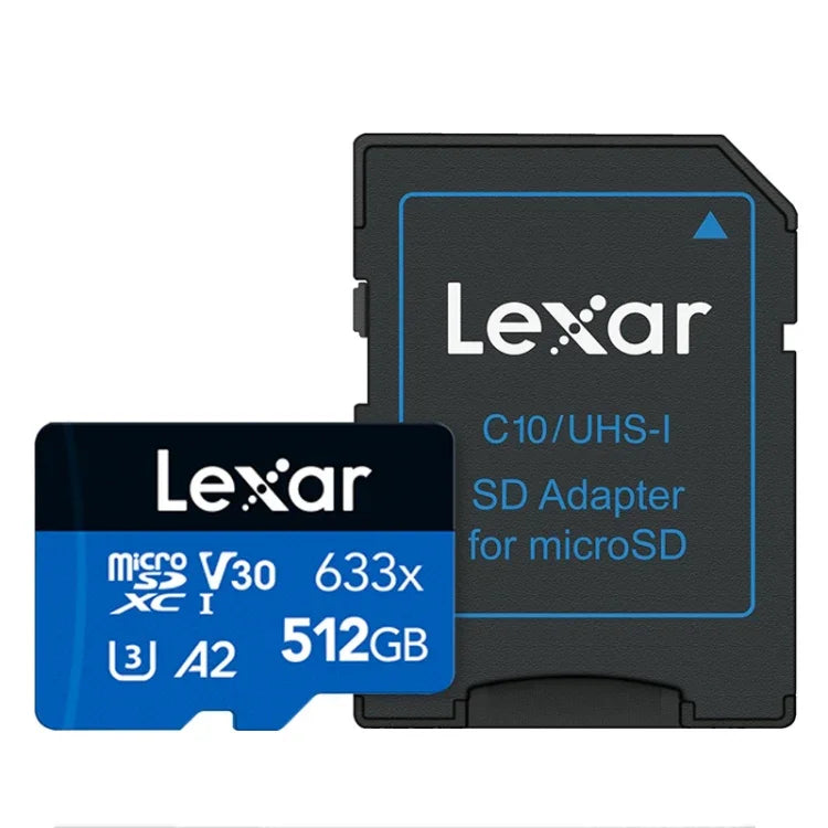 بطاقة ذاكرة فلاش Lexar 633x TF عالية السرعة بسعة 512GB لكاميرا رياضية وهاتف محمول ومسجل قيادة سيارة، 512GB