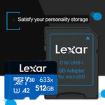 بطاقة ذاكرة فلاش Lexar 633x TF عالية السرعة بسعة 512GB لكاميرا رياضية وهاتف محمول ومسجل قيادة سيارة، 512GB