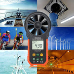 جهاز قياس سرعة الرياح وحجم الهواء الرقمي عالي الدقة PEAKMETER، MS6252A سرعة الرياح، حجم الهواء، MS6252B درجة الحرارة، الرطوبة، USB