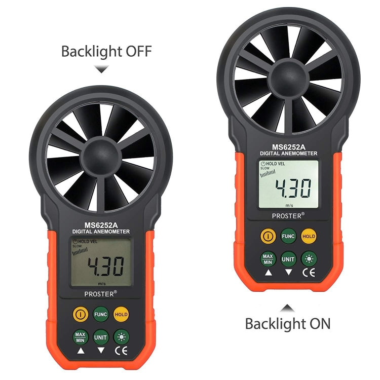 جهاز قياس سرعة الرياح وحجم الهواء الرقمي عالي الدقة PEAKMETER، MS6252A سرعة الرياح، حجم الهواء، MS6252B درجة الحرارة، الرطوبة، USB