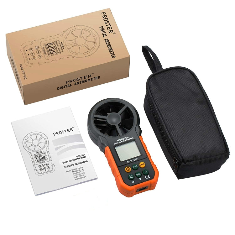 جهاز قياس سرعة الرياح وحجم الهواء الرقمي عالي الدقة PEAKMETER، MS6252A سرعة الرياح، حجم الهواء، MS6252B درجة الحرارة، الرطوبة، USB