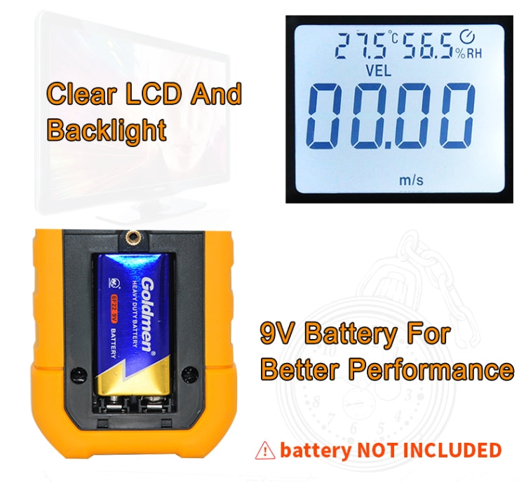 جهاز قياس سرعة الرياح وحجم الهواء الرقمي عالي الدقة PEAKMETER، MS6252A سرعة الرياح، حجم الهواء، MS6252B درجة الحرارة، الرطوبة، USB