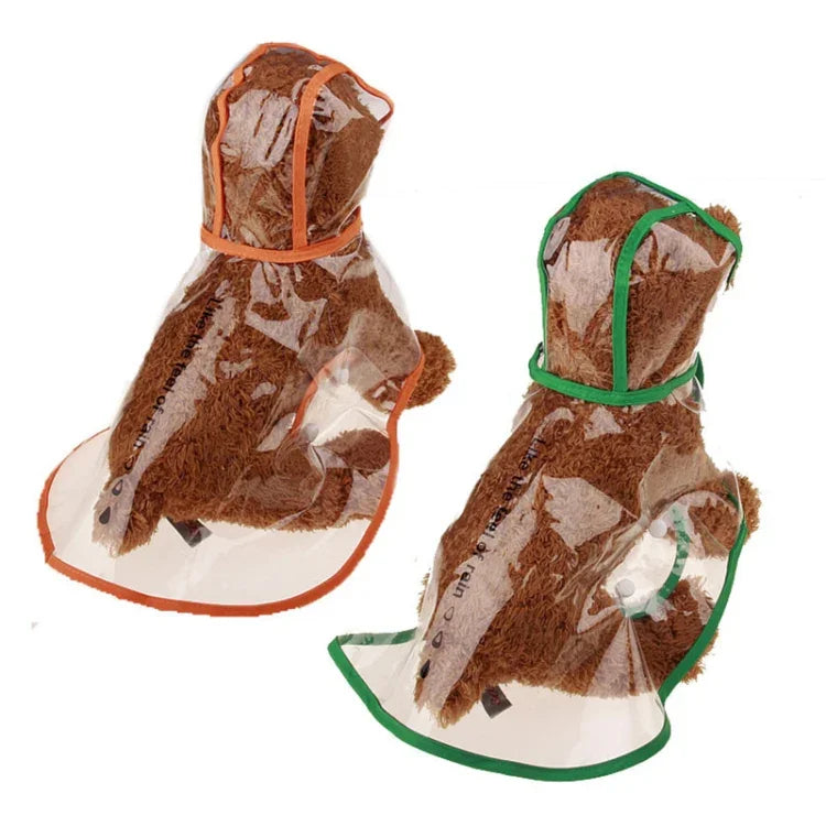 Waterproof Transparent Raincoat Clothing for Pet Dog, S, M
