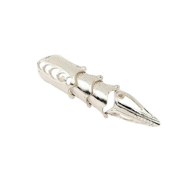 Vintage Punk Silver Cool Pointed Long Joint Ring, Gold, Bronze, Silver, Ancient Gold