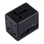 World-Wide Universal Travel Concealable Plugs Adapter with & Built-in Dual USB Ports Charger for US, UK, AU, EU