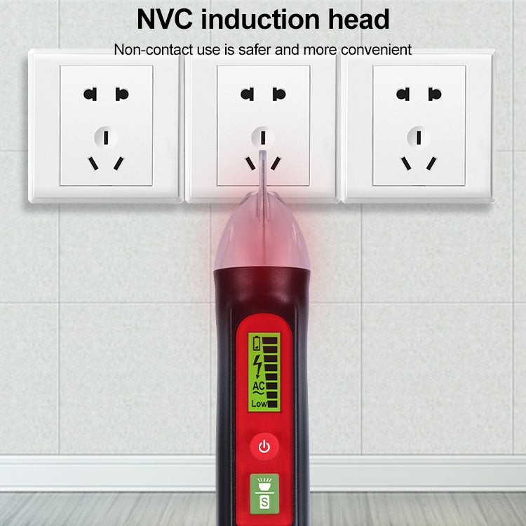 جهاز اختبار جهد التيار المتردد LED WINTACT WT3010 بقلم كشف غير تلامسي 12-1000 فولت، WINTACT WT3010