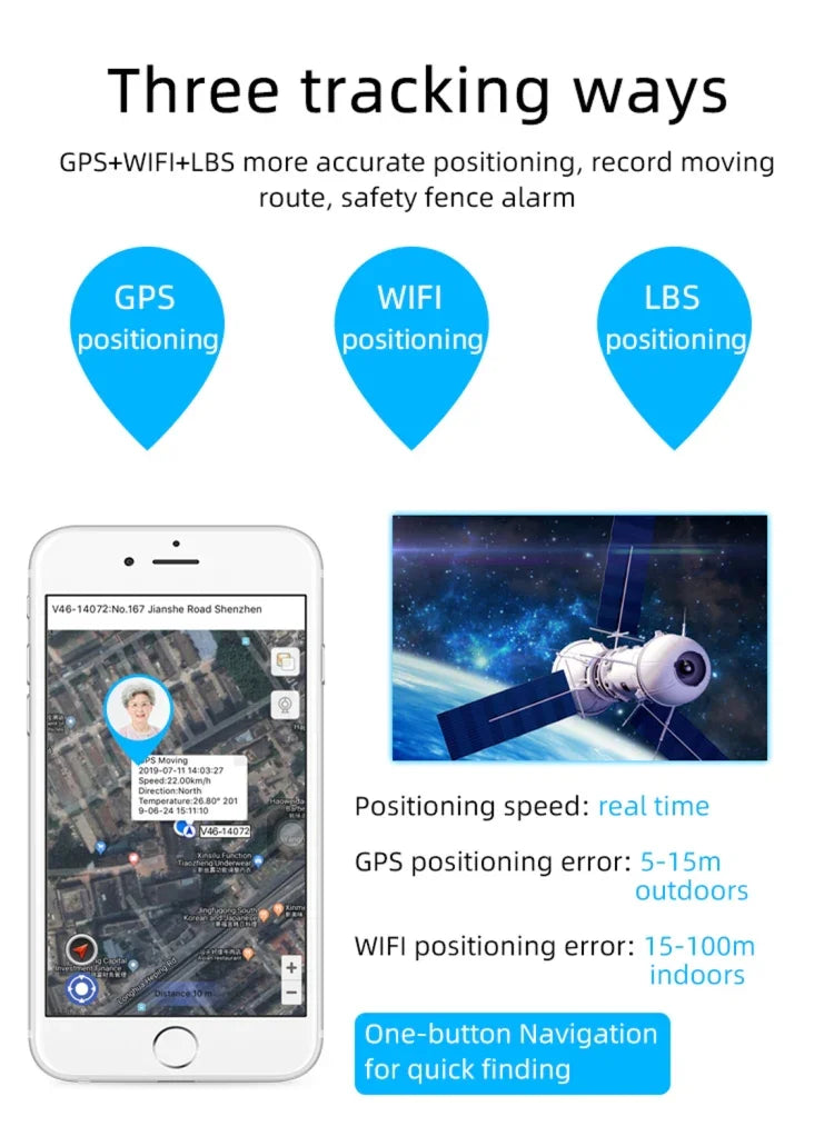 سوار ساعة ذكي REACHFAR RF-V46-B مع GPS، يدعم SOS / كاميرا / إدارة الصحة / 4G LTE / ضغط الدم / معدل ضربات القلب، لأمريكا الشمالية / أمريكا الجنوبية، RF-V46-B