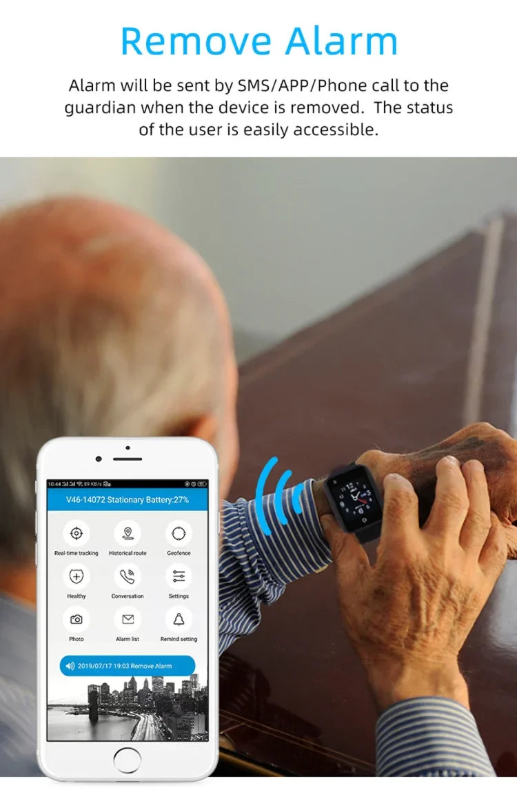 سوار ساعة ذكي REACHFAR RF-V46-B مع GPS، يدعم SOS / كاميرا / إدارة الصحة / 4G LTE / ضغط الدم / معدل ضربات القلب، لأمريكا الشمالية / أمريكا الجنوبية، RF-V46-B