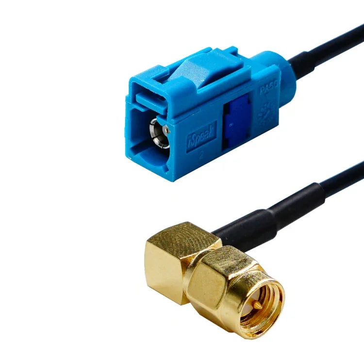 محول كابل RG174 20 سم SMA أنثى زاوية إلى Fakra Z أنثى