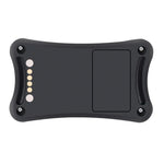 TK200 IP67 waterproof GPS tracker back view with LED indicators and battery contacts for personal, pet, and goods tracking.