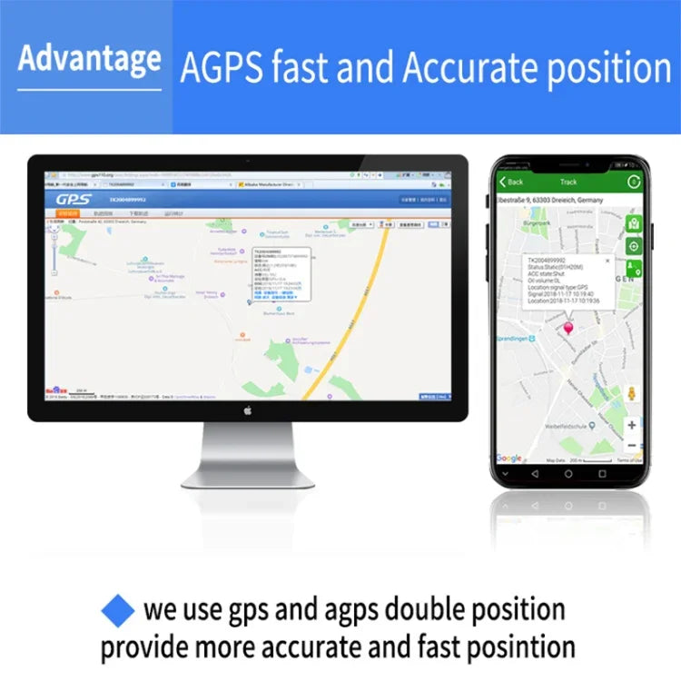 TK203 جهاز تعقب GPS / GPRS / GSM 4G شخصي / للبضائع / للحيوانات الأليفة / للحقائب مع طوق تعقب وتتبع مباشر، TK203